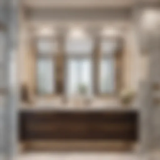 Elegance in Simplicity: Marble Accented Cabinet Luxurious Bathroom Cabinet with Marble Countertop