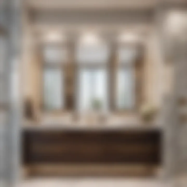 Elegance in Simplicity: Marble Accented Cabinet Luxurious Bathroom Cabinet with Marble Countertop