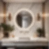 Luxurious bathroom design with marble accents