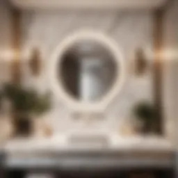 Luxurious bathroom design with marble accents