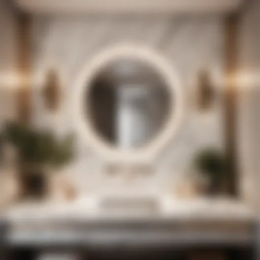 Luxurious bathroom design with marble accents