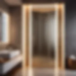 Luxurious bathroom door with a gleaming finish