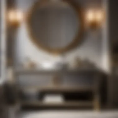 Luxurious Grey Vanity Ambiance Grey Single Sink Vanity in a Luxurious Bathroom Setting