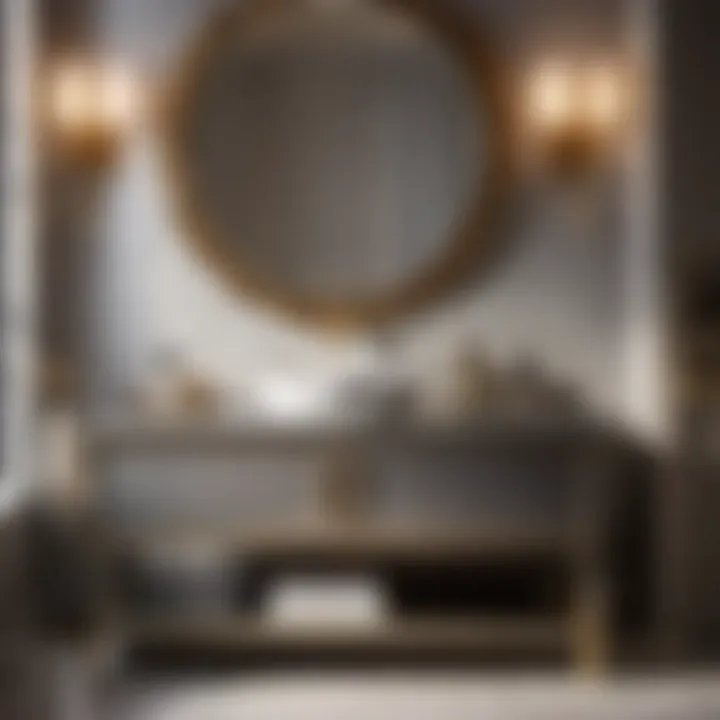Luxurious Grey Vanity Ambiance Grey Single Sink Vanity in a Luxurious Bathroom Setting