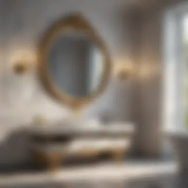 Luxurious bathroom design with marble accents
