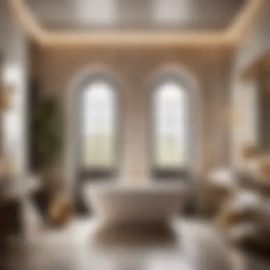 Luxurious bathroom materials and textures