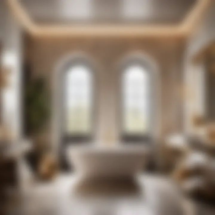 Luxurious bathroom materials and textures