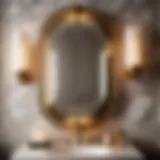 Art Deco inspired vanity sconce in a luxurious bathroom setting
