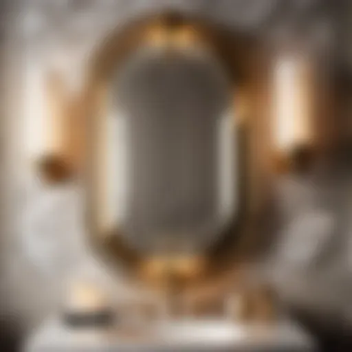 Art Deco inspired vanity sconce in a luxurious bathroom setting