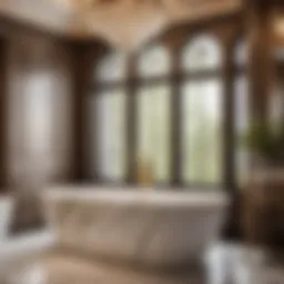 Luxurious Bathtub Enclosure with Marble Accents