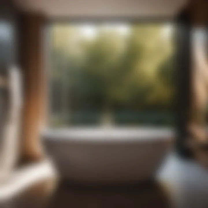 Luxurious bathtub in a modern bathroom