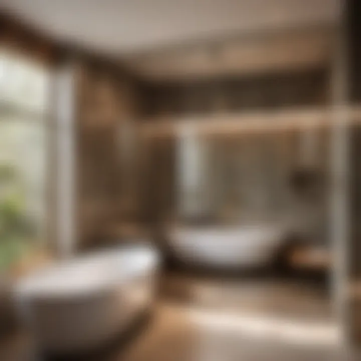 Elegant Integration of Tub and Shower in Spa-Inspired Space Luxurious bathtub and shower blend in modern spa-inspired bathroom