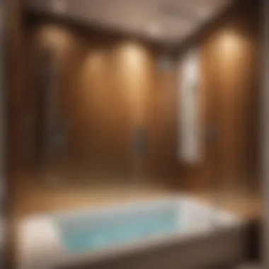 Elegance and Functionality Combined: Shower within a Luxurious Bathtub Luxurious bathtub with integrated shower head