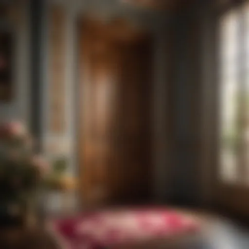 Vintage Floral Elegance Luxurious Bedroom Door Rug in Vintage Floral Pattern