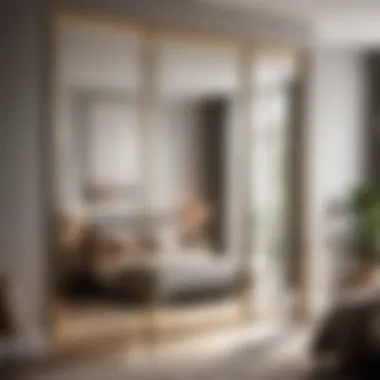 Reflective Luxury Luxurious bedroom pocket door with mirrored surface