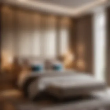 Luxurious Bedroom Ambiance with Folding Shutter Doors Luxurious bedroom setting with folding shutter doors