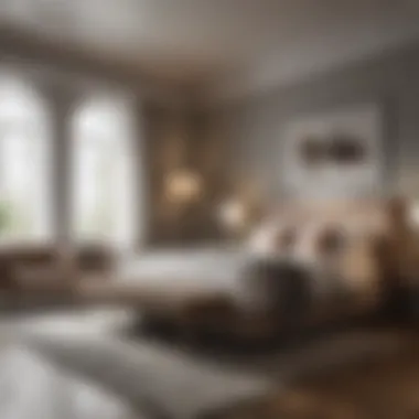 Luxurious Bedroom Setting with L-Shaped Couch Luxurious Bedroom Setting with L-Shaped Couch