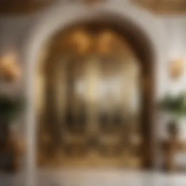 Opulent Brass Double Doors with Intricate Design Luxurious brass interior double doors with ornate detailing
