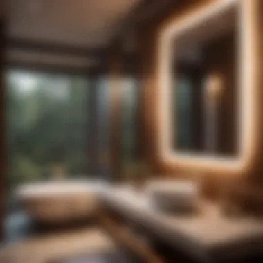 Luxurious Cabin Bathroom with Task Lighting