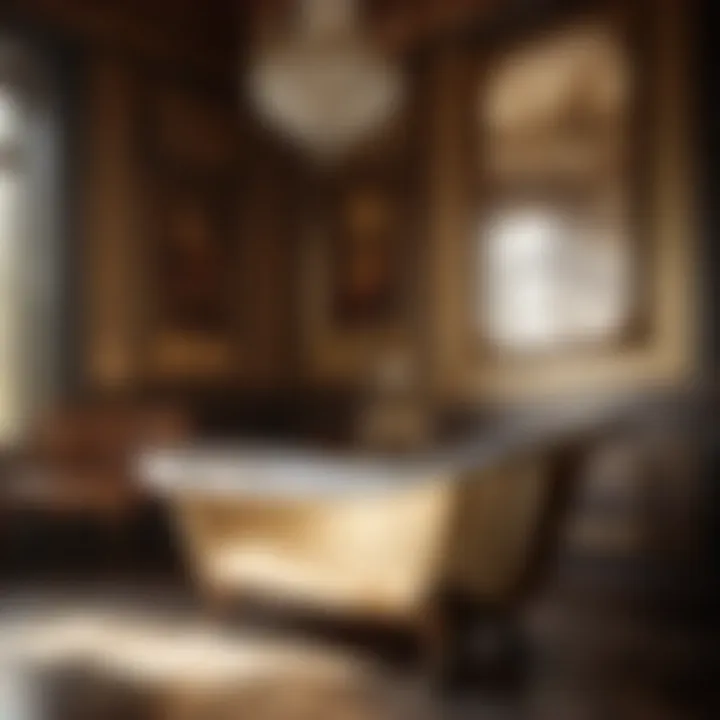 Luxurious clawfoot bathtub in Victorian setting