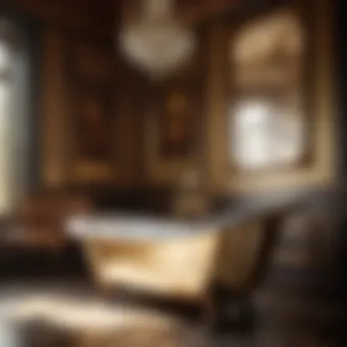 Opulent Clawfoot Bathtub in Victorian Ambiance Luxurious clawfoot bathtub in Victorian setting