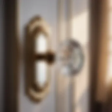 Crystal Wardrobe Knob Luxurious crystal knob on mirrored wardrobe
