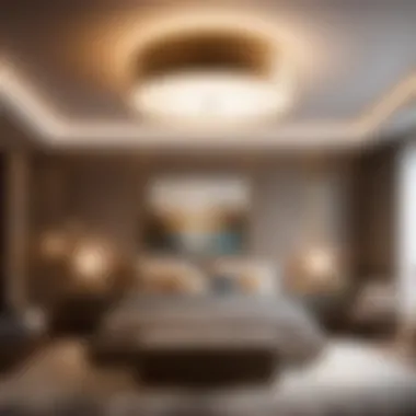 Luxury Illumination Chic drum light adding a touch of luxury to a contemporary bedroom