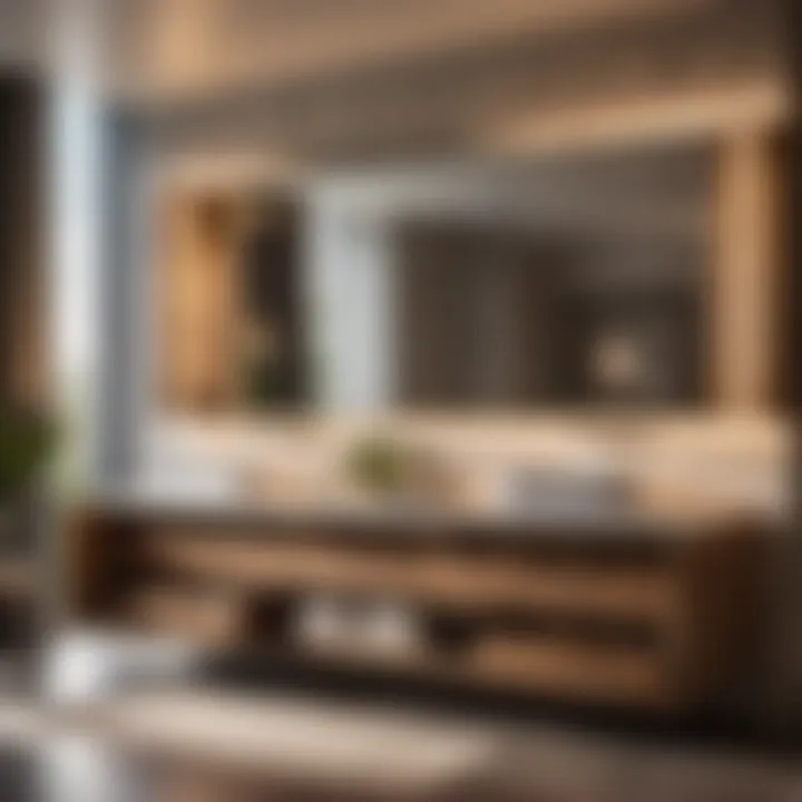 Luxurious dual sink vanity with integrated storage