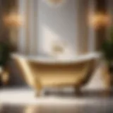 Opulent Golden Accent Luxurious Free-Standing Bathtub with Gold Legs