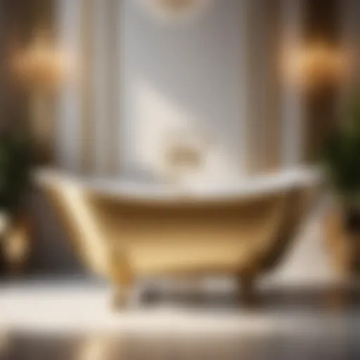 Opulent Golden Accent Luxurious Free-Standing Bathtub with Gold Legs