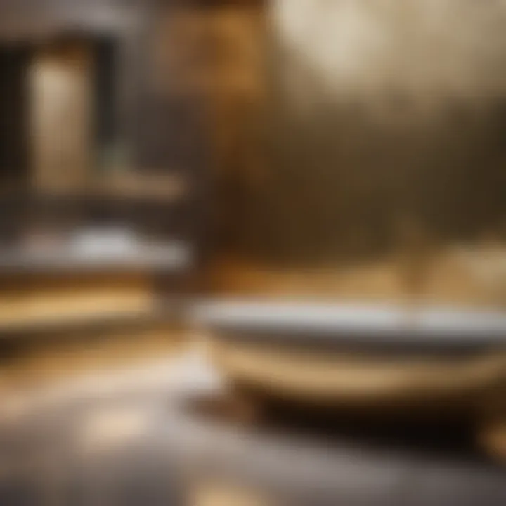 Luxurious gold accent bathroom tile design