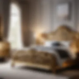 Luxurious Gold Accent Bed Frame