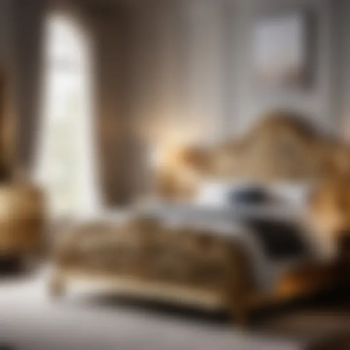 Opulent Gold Accent Bed Frame Luxurious Gold Accent Bed Frame