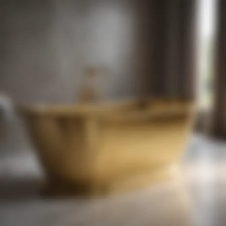 Luxurious 60 x 30 Freestanding Bathtub with Gold Accents