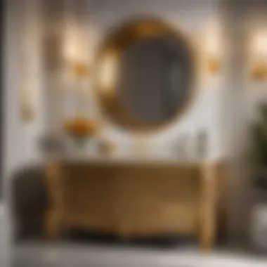 Luxurious 36 bathroom vanity with gold accents