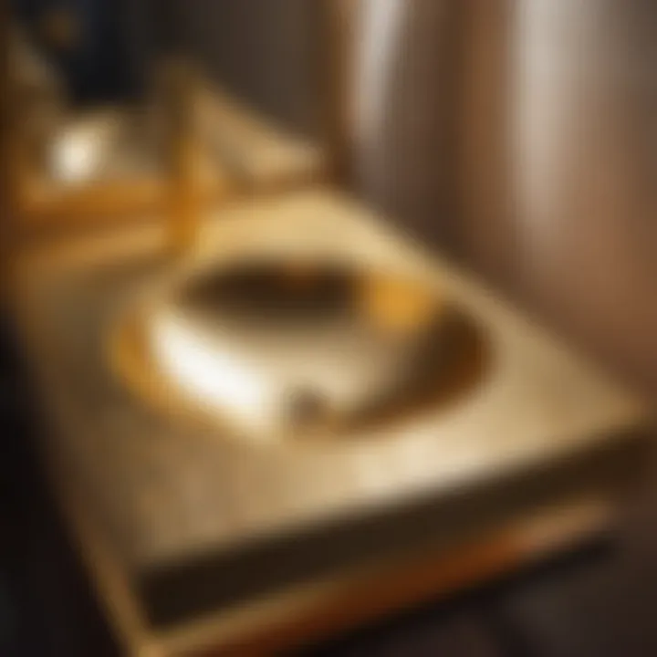 Luxurious Gold Accented Ramp Style Sink