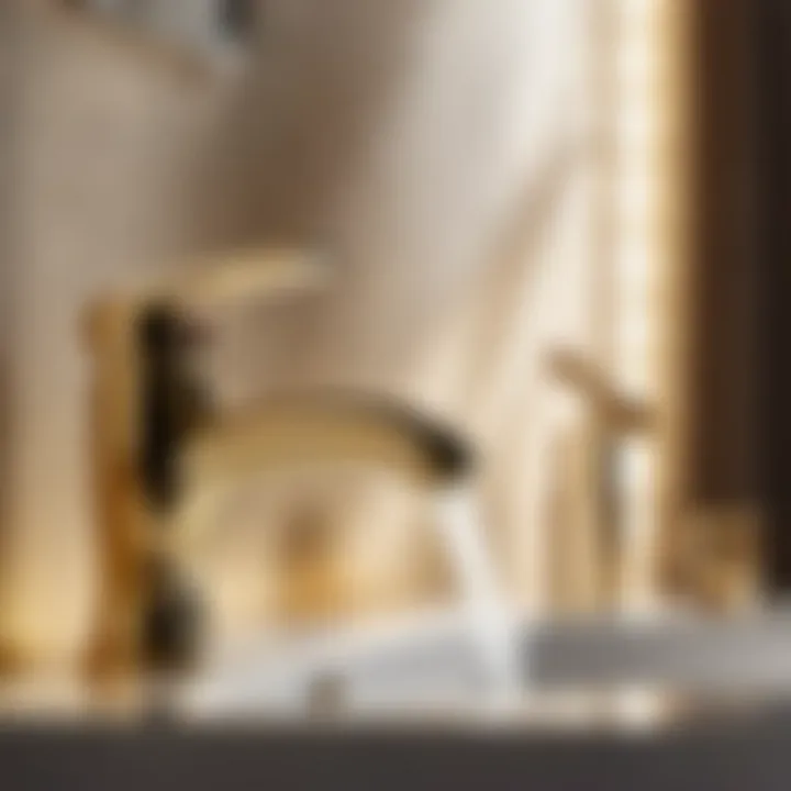 Luxurious Gold Finish Single Bathroom Faucet