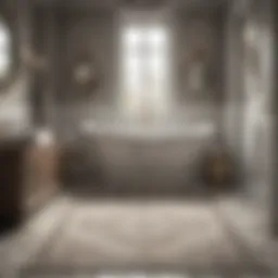 Luxurious Grund Bathroom Rug with Intricate Pattern