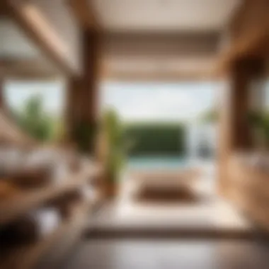 Luxurious interior of a prefab pool cabana bathroom