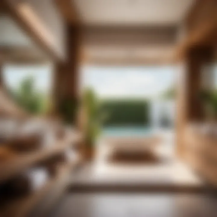 Luxurious interior of a prefab pool cabana bathroom