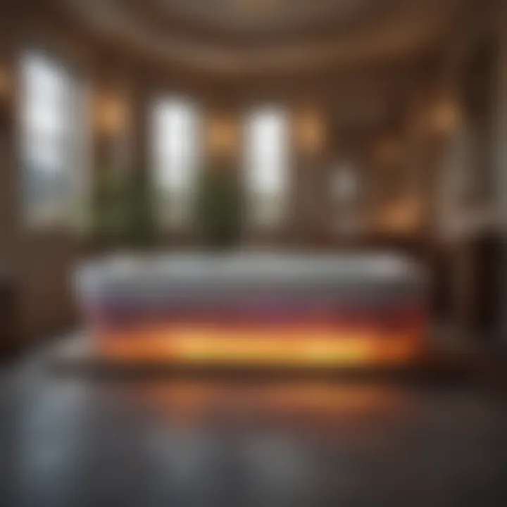 Chromatherapy Elegance Luxurious jacuzzi bathtub with chromatherapy lights