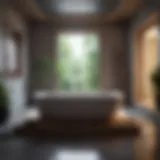 Serenity in Modern Luxury Elegant jacuzzi bathtub in modern spa setting