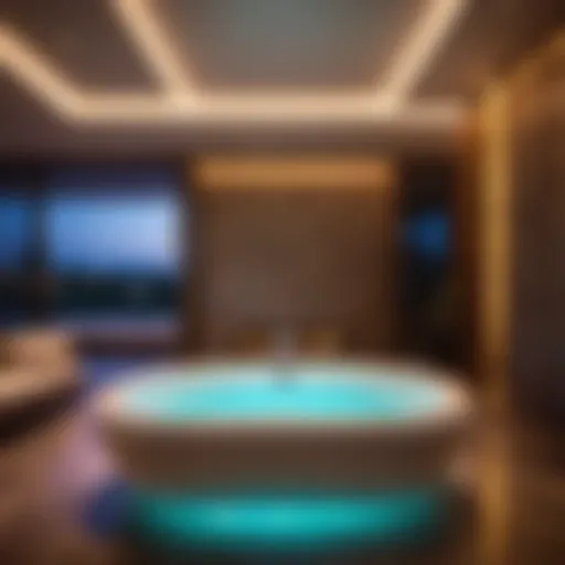 Luxurious Jacuzzi Style Bathtub with Ambient Lighting
