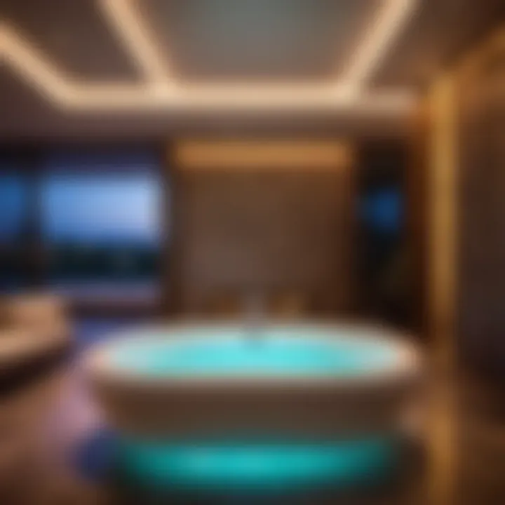 Luxurious Jacuzzi Style Bathtub with Ambient Lighting