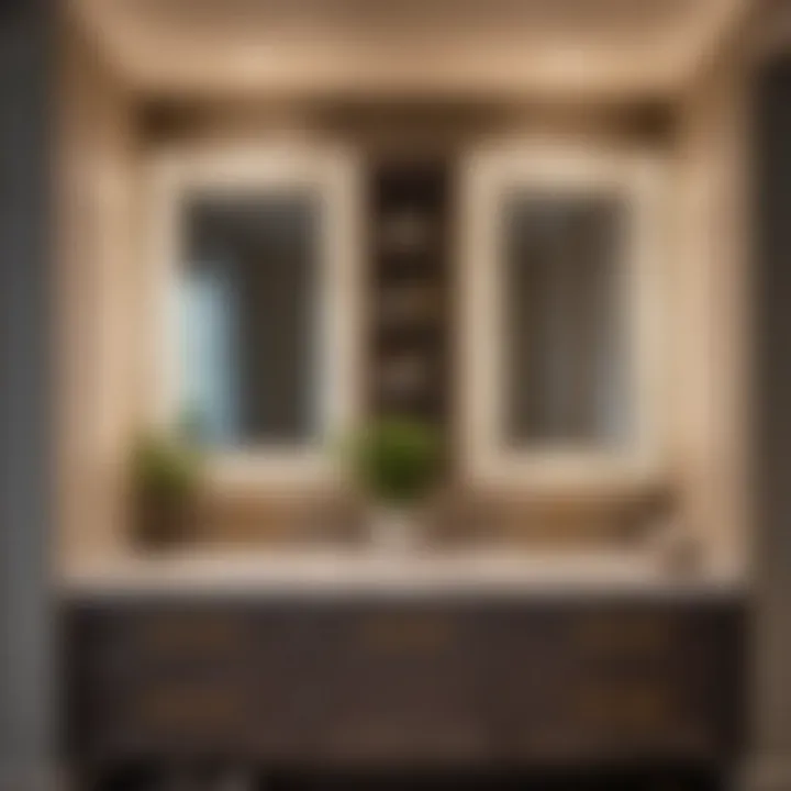 Luxurious lighting fixtures enhancing a 36-inch tall bathroom vanity