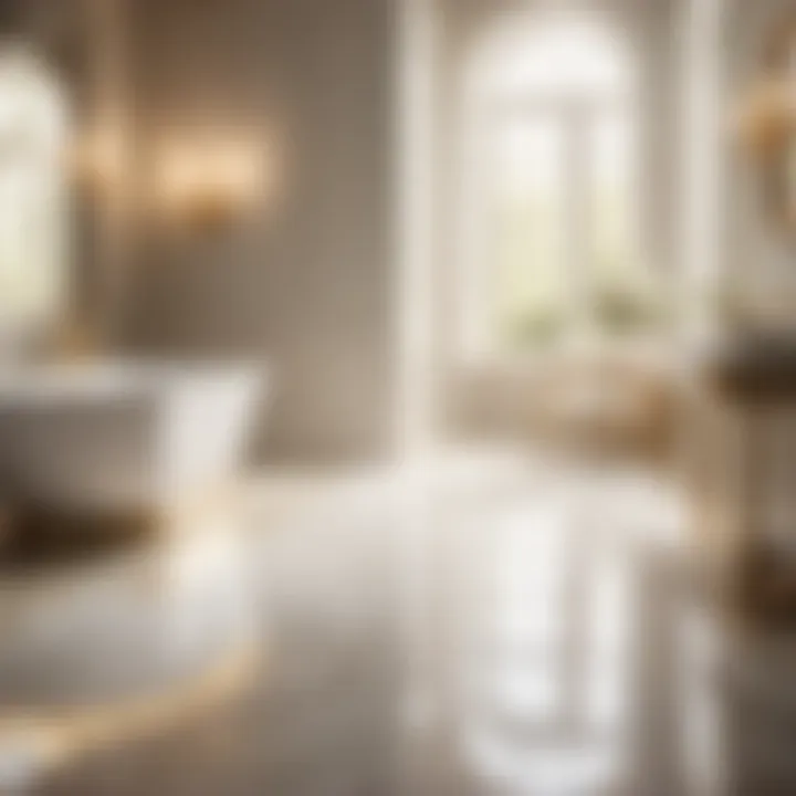 Luxurious marble bath tile flooring with intricate patterns
