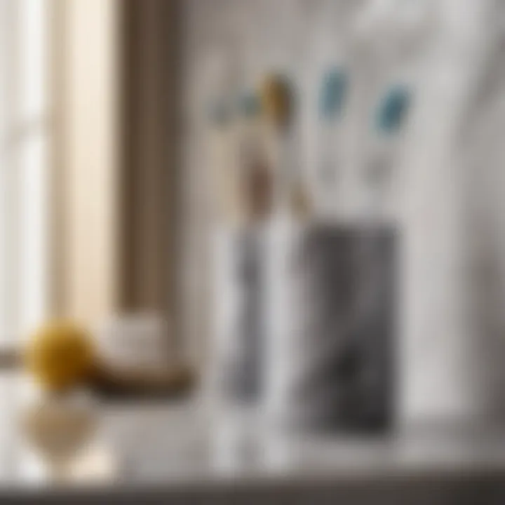 Sleek Grey Marble Toothbrush Holder Set Marble Toothbrush Holder Set in Grey Marble