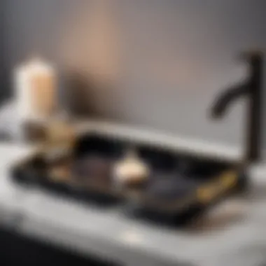 Luxurious Black Marble Tray for Bathroom Accessories Marble Tray for Bathroom Accessories in Black Marble