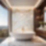 Luxurious marble bathroom wall panel