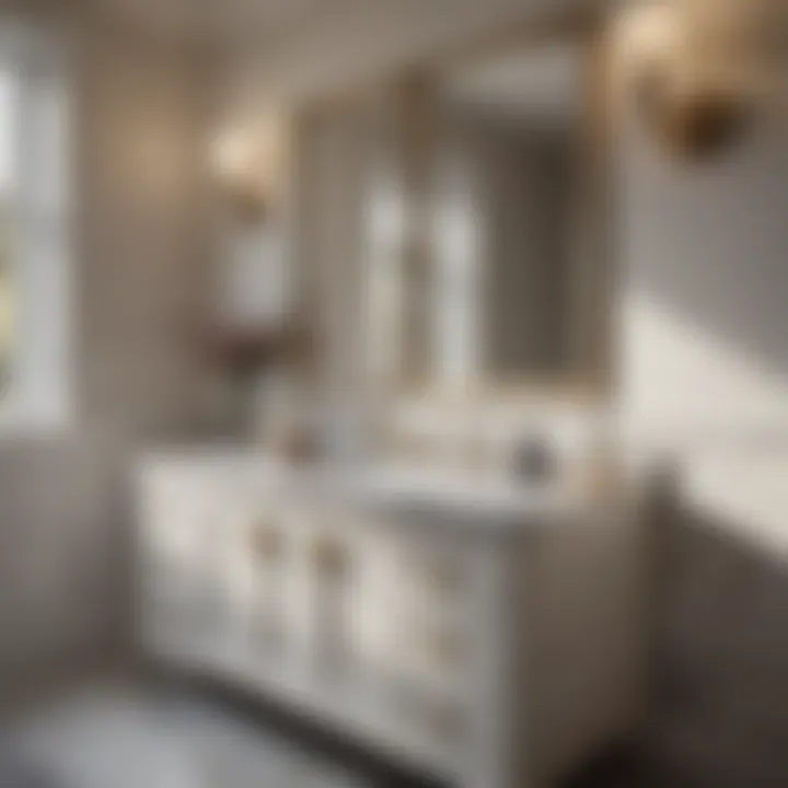 Elegant Marble Countertop Vanity Upgrade Luxurious marble countertop on a 20-inch bath vanity